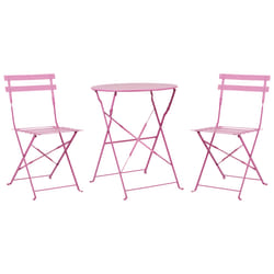 Bistro Set Folding FIORI Metal Pink