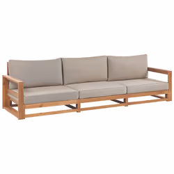 Garden Sofa 3 Seater TIMOR Modular Certified Acacia Wood Light Brown