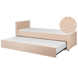 Trundle Bed Boucle MARMANDE 80 x 200 cm (EU Small Single) Peach Pink