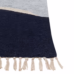 Cotton Area Rug 140 x 200 cm Multicolour and Blue XINALI