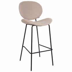 Set of 2 Bar Chairs LUANA Boucle Light Beige