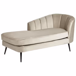 Right Hand Chaise Lounge ALLIER Velvet Beige
