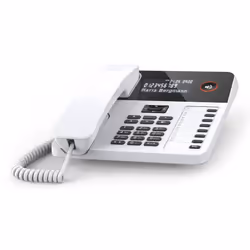 Gigaset DESK 600, Analog telephone, Wired handset, 100 entries, Caller ID, White