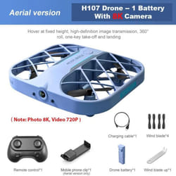 2025 New JJRC RC Mini Grid Quadcopter Drone 4K HD Camera 4 Channel Helicopter Toy Drone Headless 360 Flip LED Kids Remote Control Toy Gift - blue