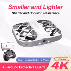 2025 New JJRC RC Mini Grid Quadcopter Drone 4K HD Camera 4 Channel Helicopter Toy Drone Headless 360 Flip LED Kids Remote Control Toy Gift - blue