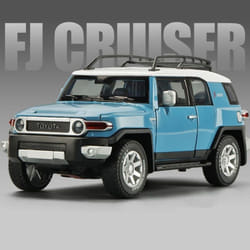 1:24 Toyota FJ Cruiser Alloy Car Model Die-cast Toy Metal Off-road Vehicle Car Model Simulation Sound and Light Children's Toy Boy Gift - blue
