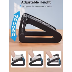 Foot Rest Desk, Height-Adjustable Footstool, Ergonomic Footrest with Massage Function for Office and Home