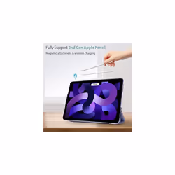 for iPad Air 5th Generation 2022 / iPad Air 4th Generation 2020, 10.9 Inch Slim Stand Hard Back Shell Smart Cover [Support Pencil 2 Charging] -Purple