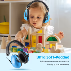 Kids Ear Defenders, NRR 21dB Hearing Protection Earmuffs for Toddler Children, Noise Cancelling Headphones Sound Blocking Ear Muffs for Autism -Blue