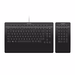 3Dconnexion Keyboard Pro with Numpad, Full-size (100%), Wired & Wireless, USB + RF Wireless + Bluetooth, Scissor key switch, ...