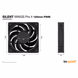be quiet! SILENT WINGS PRO 4 | 120mm PWM Computer case Fan 12 cm Black 1 pc(s) - Additional view 6