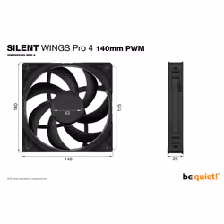 be quiet! SILENT WINGS PRO 4 | 140mm PWM Computer case Fan 14 cm Black 1 pc(s) - Additional view 6