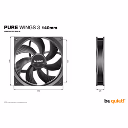 be quiet! Pure Wings 3 140mm Computer case Fan 14 cm Black 1 pc(s) - Additional view 5