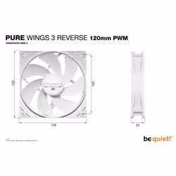 be quiet! Pure Wings 3 120 mm PWM Reverse Triple Pack White Computer case Fan 12 cm 3 pc(s) - Additional view 4