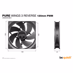 be quiet! Pure Wings 3 120 mm PWM Reverse Triple Pack Black Computer case Fan 12 cm 3 pc(s) - Additional view 4