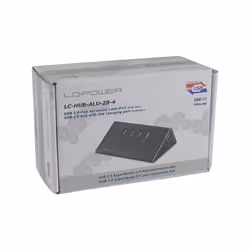 LC-Power LC-HUB-ALU-2B-4 interface hub USB 3.2 Gen 1 (3.1 Gen 1) Type-A 5000 Mbit/s Black