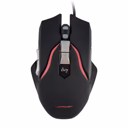 LC-Power m715B, Right-hand, Optical, USB Type-A, 4000 DPI, Black, Silver