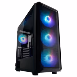 LC-Power Gaming 804B, Midi Tower, PC, Black, ATX, micro ATX, Mini-ITX, Metal, Plastic, Tempered glass, 16 cm