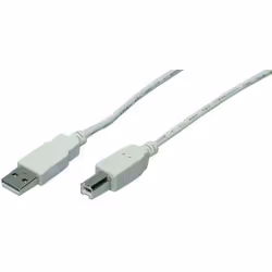 USB 2.0 cable. USB-A/M to USB-B/M. grey. 3 m