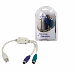 This LogiLink compact adapter allows the operation of PS / 2 mouse and PS / 2 keyboard via the USB port. The PS / 2 connector ...