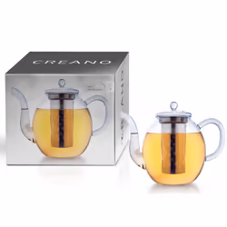 Creano 75298, Single teapot, 1500 ml, Transparent, Glass, 7 cups, Infuser filter