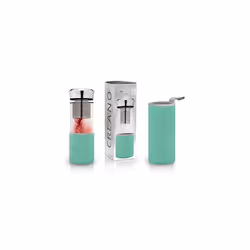 Teamaker Tea Bottle to go from Glass with Strainer for Loose Tea 400ml Turquoise