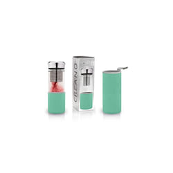Teamaker Tea Bottle to go from Glass with Strainer for Loose Tea 400ml Turquoise