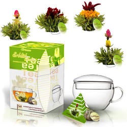 creano Bloomning Tea gift Set with Tea glass 7oz and 8 Tea Flowers in