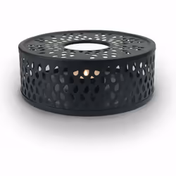 Creano black "Leaf" teapot warmer made of stainless steel with tea light holder, Black, Monochromatic, Stainless steel, Round ...