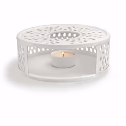 Creano white "Leaf" teapot warmer made of stainless steel with tea light holder