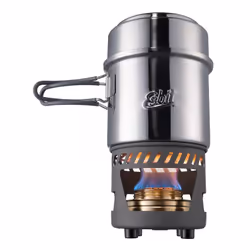 ESBIT Cookset with alcohol burner, Pot, Stainless steel, 0.985 L, Stainless steel, Stainless steel, Stainless steel
