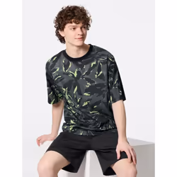 Gu By Uniqlo Style Dry Oversize Set  Pattern   Short Sleeve - 09 BLACK/M