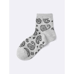 Gu By Uniqlo Ankle Socks  Paisley - 03 GRAY/2729cm