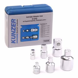 Increasing / Reducing Adapter Set, ratchet; KUNZER; 6 1/2, 1/4, 3/8, 3/4