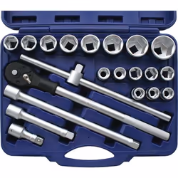 Socket set; KUNZER; 21 Chrome Vanadium Steel 3/4 with ratchet function