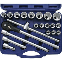 KUNZER 73421 Socket set 21 Chrome Vanadium Steel 3/4 with ratchet function