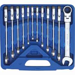 Ratchet Ring Open-ended Spanner Set; KUNZER; 72 12 8, 9, 10, 11, 12, 13, 14, 15, 16, 17, 18, 19 Chrome Vanadium Steel