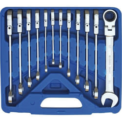KUNZER 7GR12 Ratchet Ring Open-ended Spanner Set 72 12 8, 9, 10, 11, 12, 13, 14, 15, 16, 17, 18, 19 Chrome Vanadium Steel