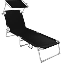 TecTake 400655 beach chair Black Polyester, Steel