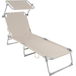 TecTake 400656 beach chair Beige Polyester, Steel