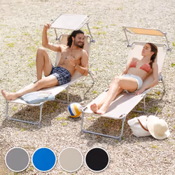 TecTake 400656 beach chair Beige Polyester, Steel