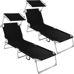 TecTake 400683 beach chair Black Polyester, Steel