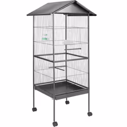 Large bird aviary bird cage bird house animal cage silver anthracite 162 cm high