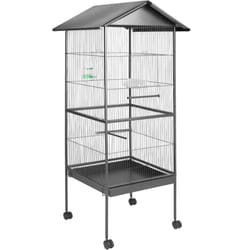 Large bird aviary bird cage bird house animal cage silver anthracite 162 cm high