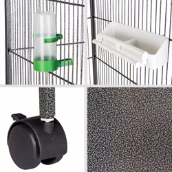 Large bird aviary bird cage bird house animal cage silver anthracite 162 cm high