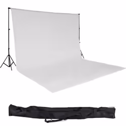 Professional Photo Studio + Backdrop 6x3m + Stand Support Photography Set new - white