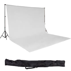 Professional Photo Studio + Backdrop 6x3m + Stand Support Photography Set new - white