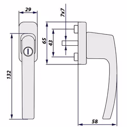 TecTake 400897 window handle/fastener White - Additional view 5