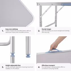 TecTake 401066 camping table Grey