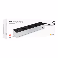 Eve Energy Strip, 3 AC outlet(s), Type B, Type E / F, 120-230 V, Black, White, 1.9 m, 40 mm